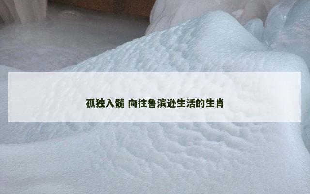 孤独入髓 向往鲁滨逊生活的生肖