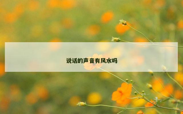 说话的声音有风水吗