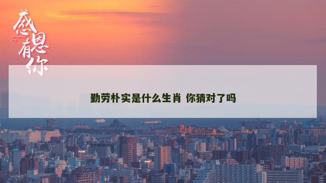 勤劳朴实是什么生肖 你猜对了吗