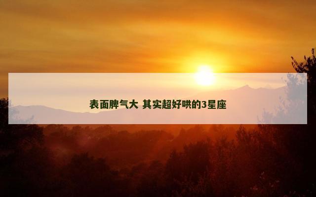 表面脾气大 其实超好哄的3星座
