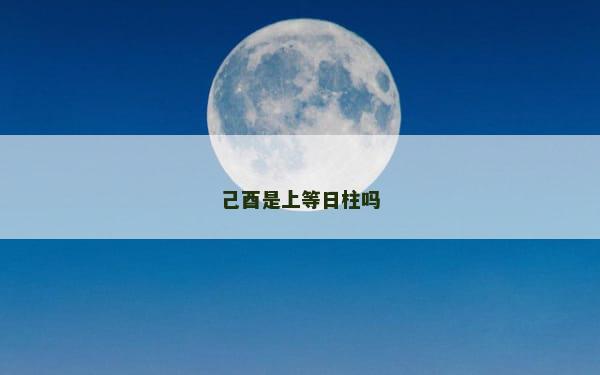 己酉是上等日柱吗