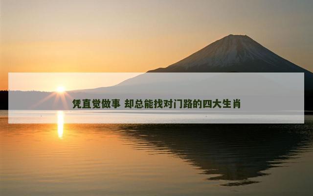 凭直觉做事 却总能找对门路的四大生肖
