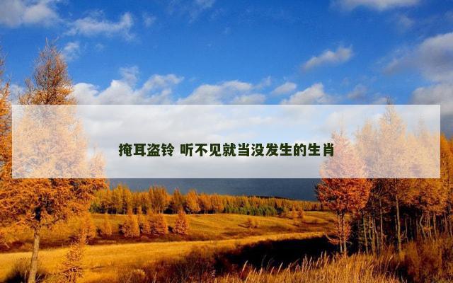 掩耳盗铃 听不见就当没发生的生肖