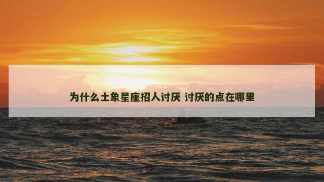 为什么土象星座招人讨厌 讨厌的点在哪里