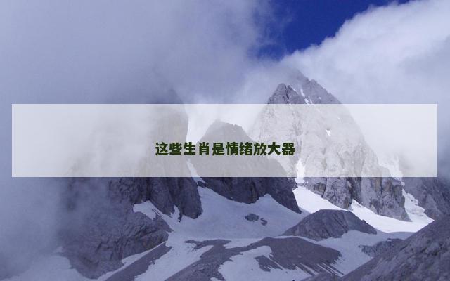 这些生肖是情绪放大器