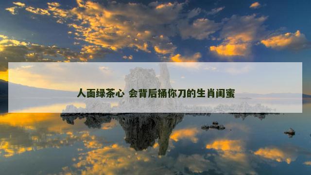 人面绿茶心 会背后捅你刀的生肖闺蜜