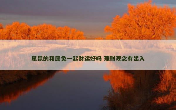 属鼠的和属兔一起财运好吗 理财观念有出入