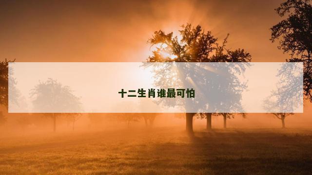 十二生肖谁最可怕