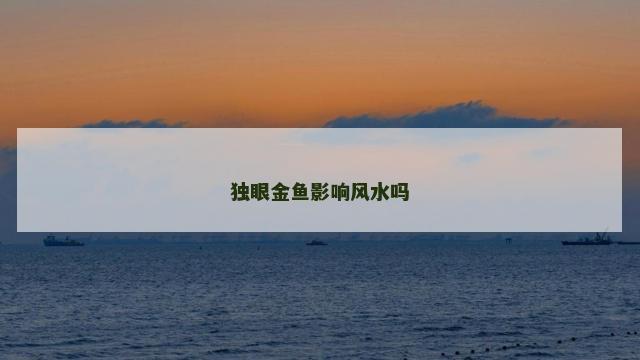 独眼金鱼影响风水吗