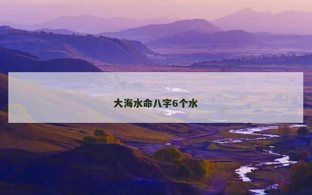 大海水命八字6个水