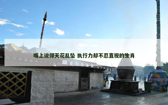 嘴上说得天花乱坠 执行力却不忍直视的生肖