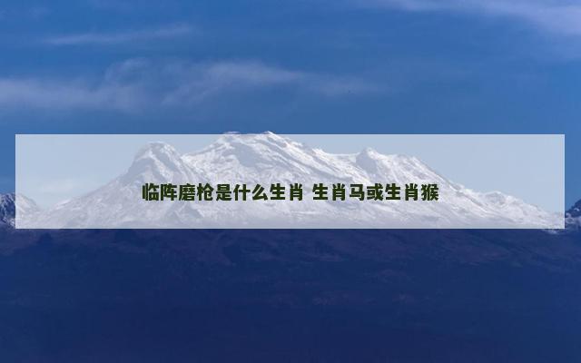 临阵磨枪是什么生肖 生肖马或生肖猴