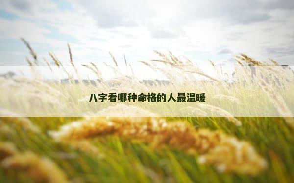 八字看哪种命格的人最温暖