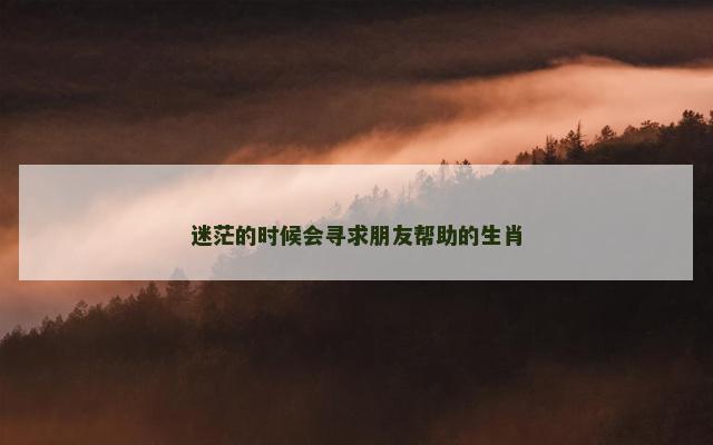 迷茫的时候会寻求朋友帮助的生肖