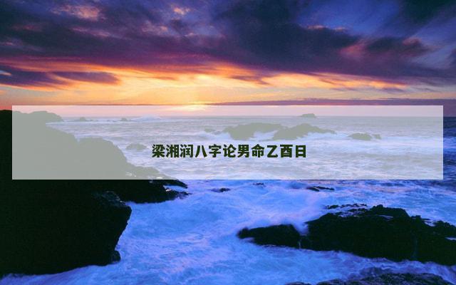 梁湘润八字论男命乙酉日