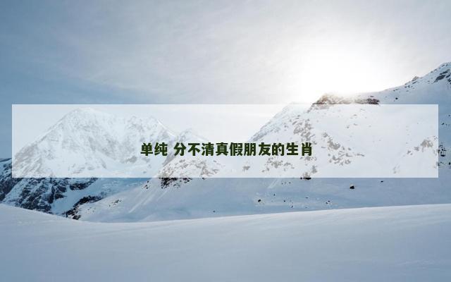 单纯 分不清真假朋友的生肖