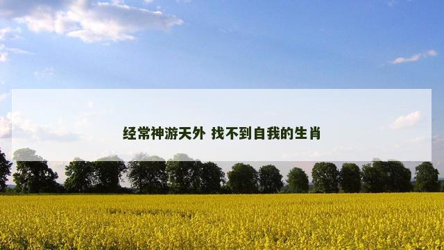 经常神游天外 找不到自我的生肖