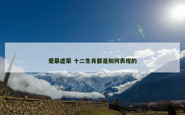 爱慕虚荣 十二生肖都是如何表现的