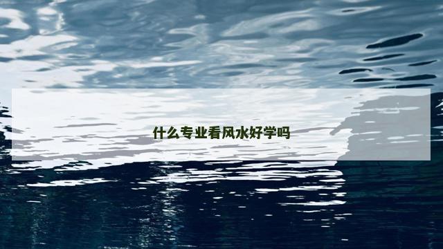 什么专业看风水好学吗