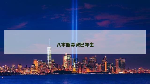八字断命癸巳年生