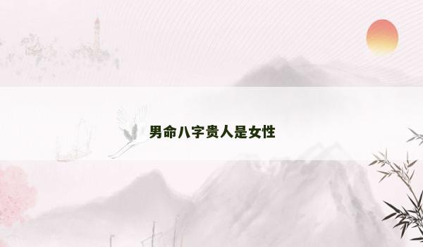 男命八字贵人是女性