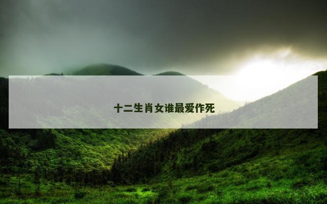 十二生肖女谁最爱作死