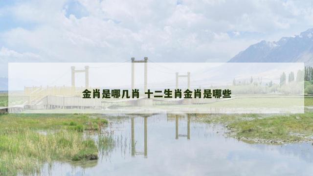 金肖是哪几肖 十二生肖金肖是哪些