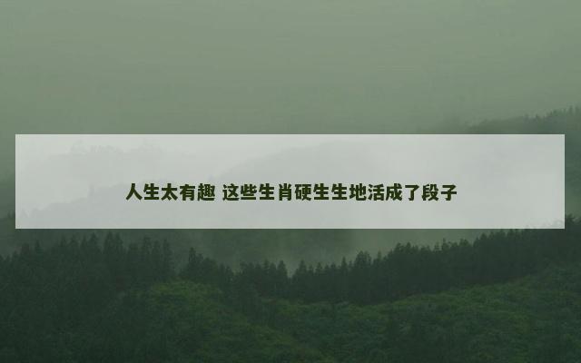 人生太有趣 这些生肖硬生生地活成了段子