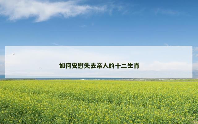 如何安慰失去亲人的十二生肖