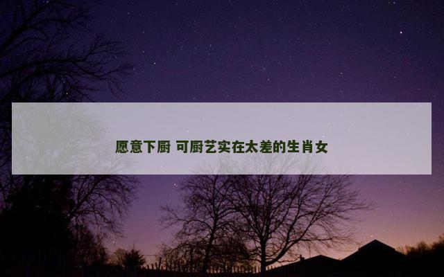 愿意下厨 可厨艺实在太差的生肖女