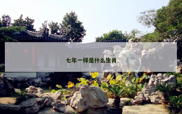 七年一样是什么生肖