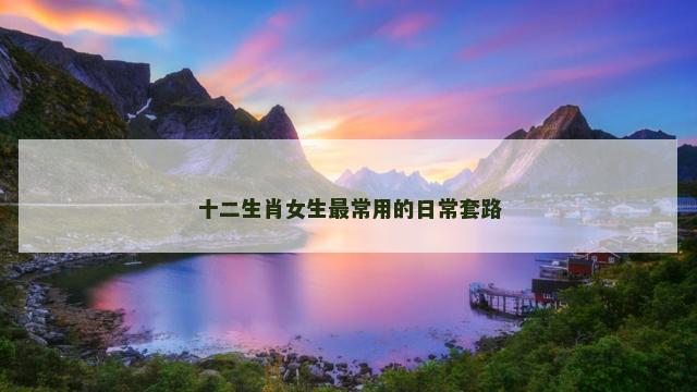十二生肖女生最常用的日常套路