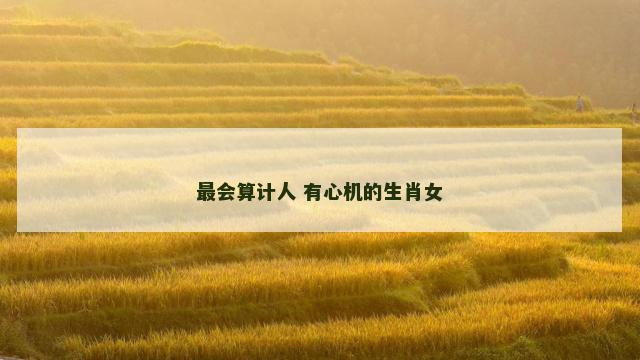 最会算计人 有心机的生肖女