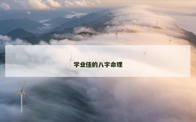 学业佳的八字命理