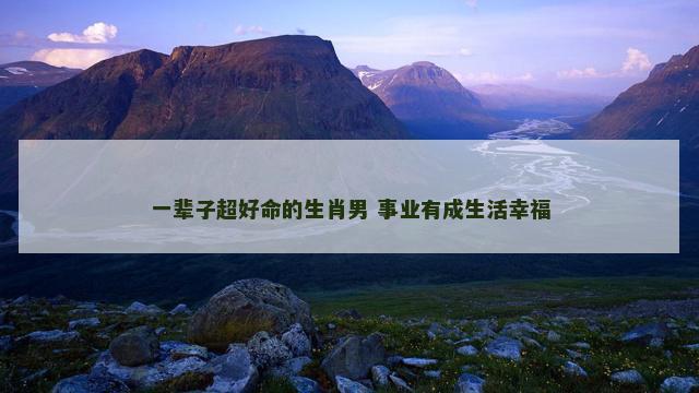 一辈子超好命的生肖男 事业有成生活幸福