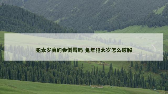 犯太岁真的会倒霉吗 兔年犯太岁怎么破解
