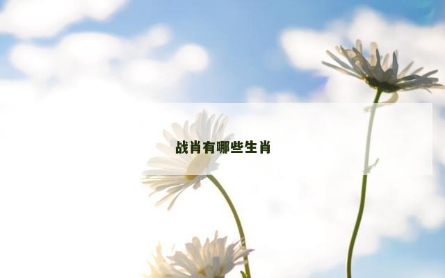 战肖有哪些生肖