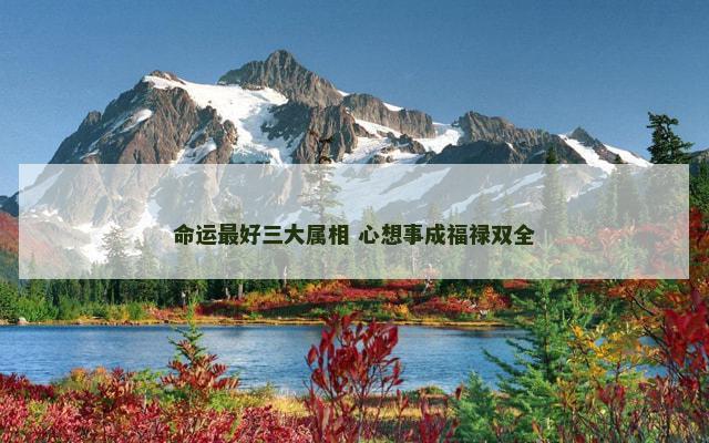 命运最好三大属相 心想事成福禄双全