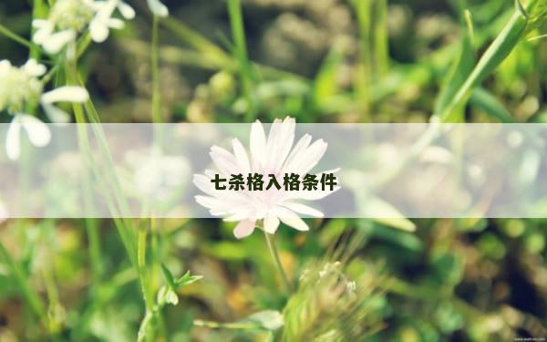 七杀格入格条件