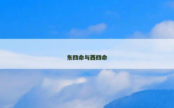 东四命与西四命