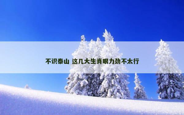 不识泰山 这几大生肖眼力劲不太行