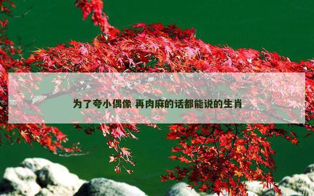 为了夸小偶像 再肉麻的话都能说的生肖