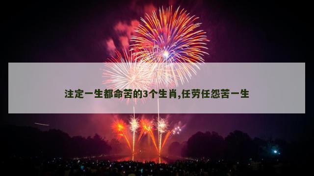 注定一生都命苦的3个生肖,任劳任怨苦一生