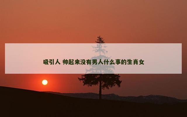 吸引人 帅起来没有男人什么事的生肖女