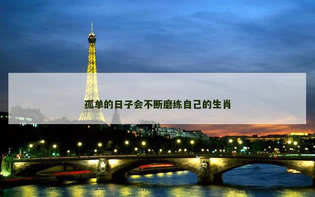 孤单的日子会不断磨练自己的生肖