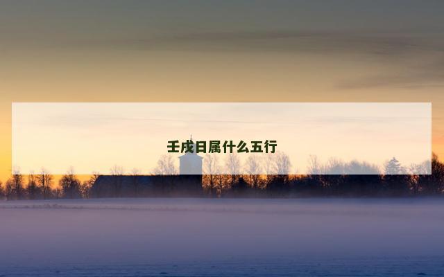 壬戌日属什么五行
