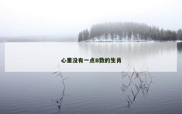 心里没有一点B数的生肖