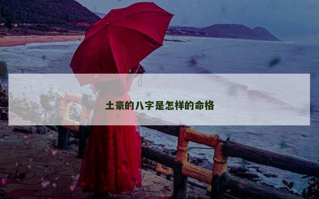 土豪的八字是怎样的命格