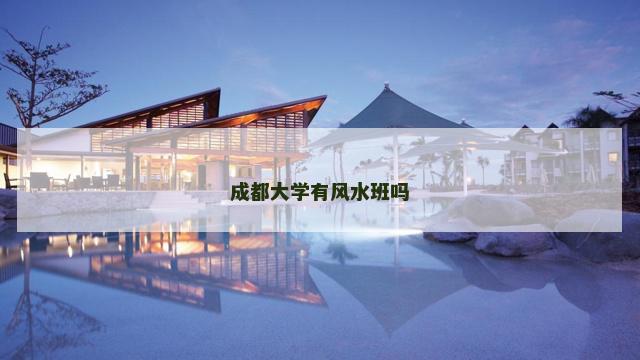 成都大学有风水班吗