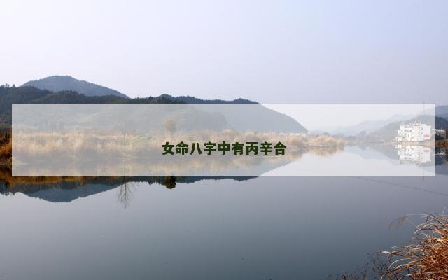 女命八字中有丙辛合